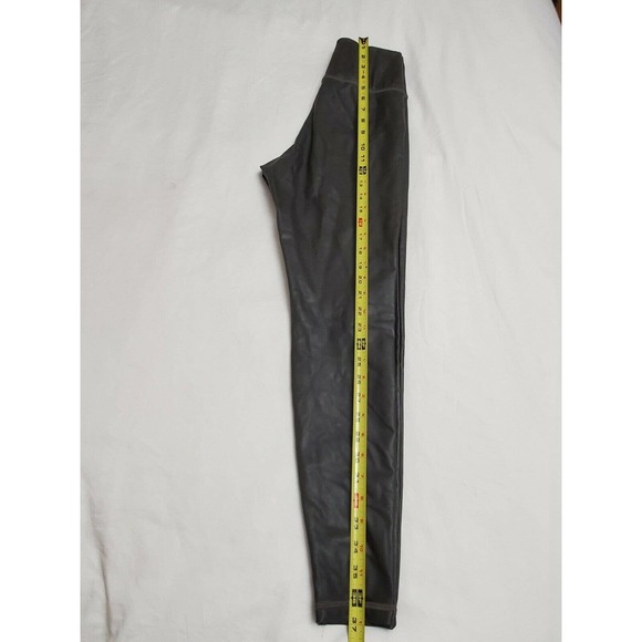 Athleta Faux Leather All Over Gleam Olive Gray Leggings Women's Size XXS EUC - Picture 4 of 9